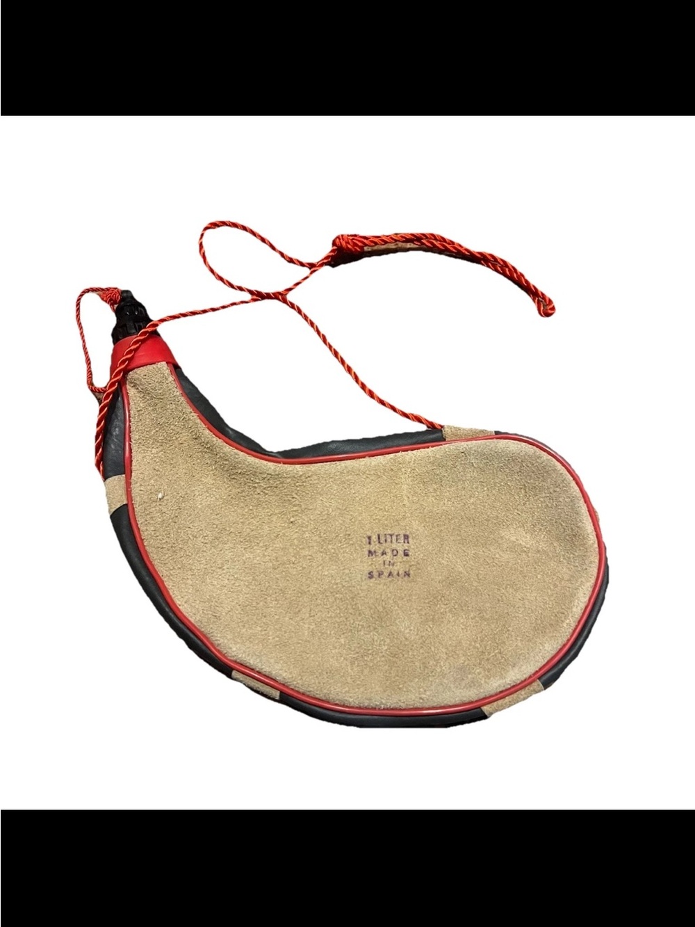 Spanish Bota Bag Wine Water 1 Liter Canteen Flask Leather Suede Skin Spain